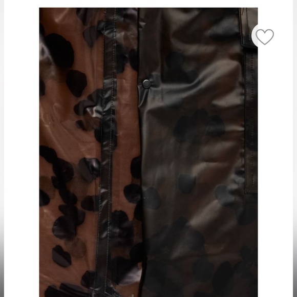 NWT TED BAKER Rosalei Brown Translucent Hooded Printed Rain Mac Coat size medium - Picture 4 of 5